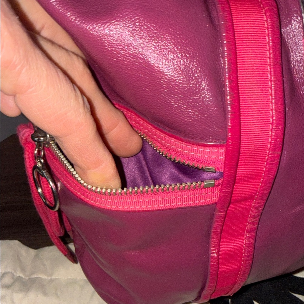 COACH POPPY Pink Leather SHOULDER CROSS BODY Bag AND DUST BAG - Picture 6 of 15